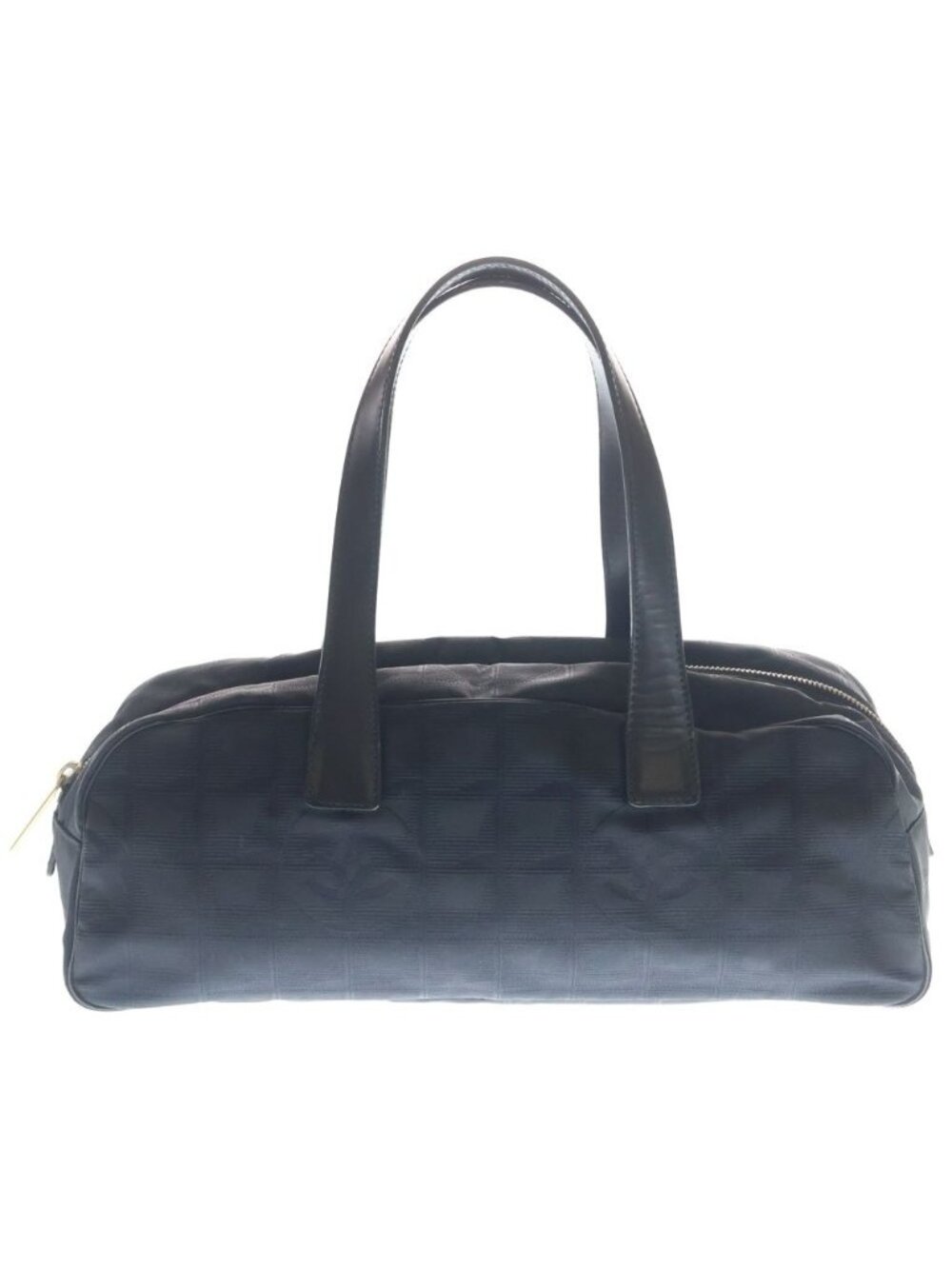 Chanel New Travel Line CC Logo Nylon Leather Hand Mini Boston Bag Black